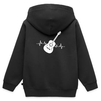 Gitarre Pulse Musik EKG Acoustic - Kinder Premium Organic Zip Hoodie - Schwarz - Hinten - AI Model Kid Male (0cm)