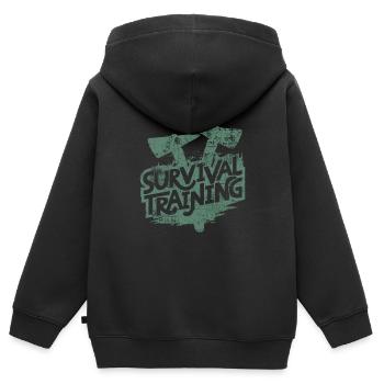Survival training - Kids Premium Organic Zip-up Hoodie - black - Back - AI Model Kid Male (0cm)