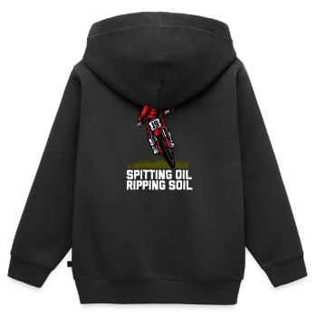 Motocross motocross machine motocross motorcycle - Kids Premium Organic Zip-up Hoodie - black - Back - AI Model Kid Male (0cm)