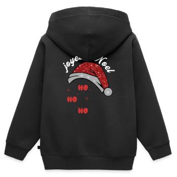 Joyeux Noël - Kinder Premium Organic Zip Hoodie - Schwarz - Hinten - AI Model Kid Male (0cm)
