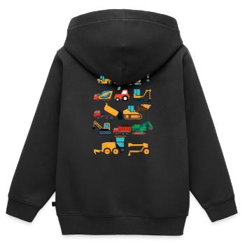 Construction Excavator For Boys Girls Gift Idea - Kinder Premium Organic Zip Hoodie - Schwarz - Hinten - AI Model Kid Male (0cm)