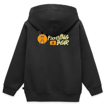 Jambe cassée os cassé fracture de la jambe cassée - Sweat Premium à capuche zippé enfant bio - noir - Dos - AI Model Kid Male (0cm)