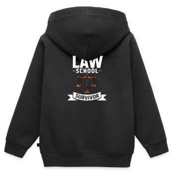 Étudiant en droit en droit - Sweat Premium à capuche zippé enfant bio - noir - Dos - AI Model Kid Male (0cm)