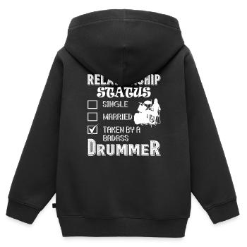 Statut de la relation batteur batteur - Sweat Premium à capuche zippé enfant bio - noir - Dos - AI Model Kid Male (0cm)