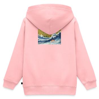 Cobaye - Sweat Premium à capuche zippé enfant bio - rose - Dos - AI Model Kid Female (0cm)