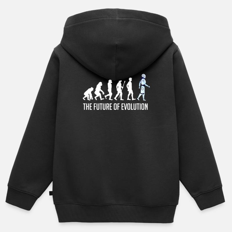 the future of evolution roboter - Kinder Premium Organic Zip Hoodie - Schwarz