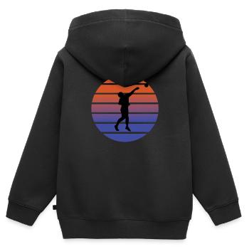 Shot put - Kids Premium Organic Zip-up Hoodie - black - Back - AI Model Kid Male (0cm)