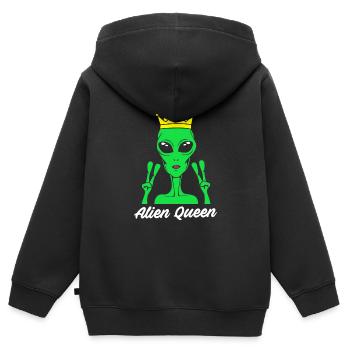 Alien Königin - Kinder Premium Organic Zip Hoodie - Schwarz - Hinten - AI Model Kid Male (0cm)