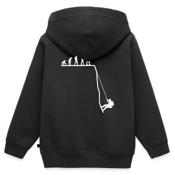 Cadeau canyoning gorges canyoning - Sweat Premium à capuche zippé enfant bio - noir - Dos - AI Model Kid Male (0cm)