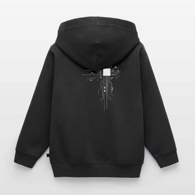 Computer scientist design for a computer nerd Kids Premium Organic Zip-up Hoodie