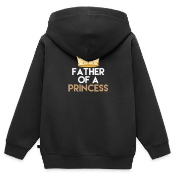 Papa fille - Sweat Premium à capuche zippé enfant bio - noir - Dos - AI Model Kid Male (0cm)
