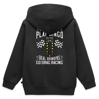 Drag Racing Drag racing Drag racing - Kids Premium Organic Zip-up Hoodie - black - Back - AI Model Kid Male (0cm)
