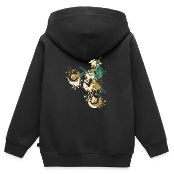 Éclaboussure de motocross - Sweat Premium à capuche zippé enfant bio - noir - Dos - AI Model Kid Male (0cm)