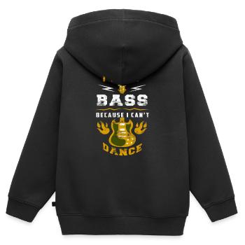 Bass Spieler Bass Player Bassist Bassisten - Kinder Premium Organic Zip Hoodie - Schwarz - Hinten - AI Model Kid Male (0cm)