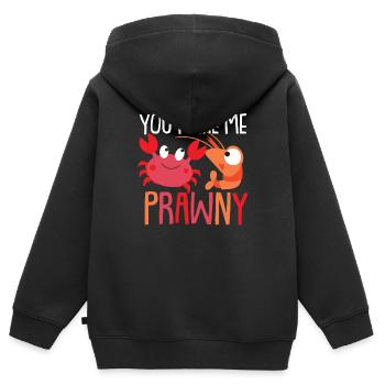 Krebs Shrimp Garnele Geschenk - Kinder Premium Organic Zip Hoodie - Schwarz - Hinten - AI Model Kid Male (0cm)