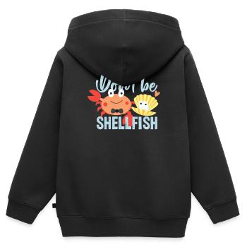 Meeresfrüchte Schalentier Geschenkidee - Kinder Premium Organic Zip Hoodie - Schwarz - Hinten - AI Model Kid Male (0cm)