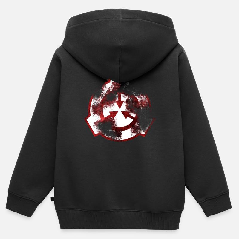 SCP-Symbol roter Zerfall - Kinder Premium Organic Zip Hoodie - Schwarz