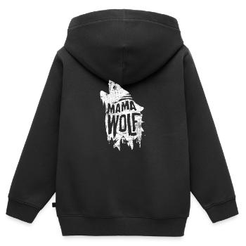 Mama Wolf - Kids Premium Organic Zip-up Hoodie - black - Back - AI Model Kid Male (0cm)