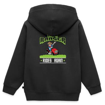 The Lawn Ranger Rides Again - Kinder Premium Organic Zip Hoodie - Schwarz - Hinten - AI Model Kid Male (0cm)
