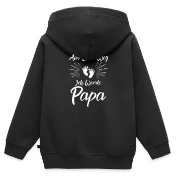 Werdender Papa - Kinder Premium Organic Zip Hoodie - Schwarz - Hinten - AI Model Kid Male (0cm)
