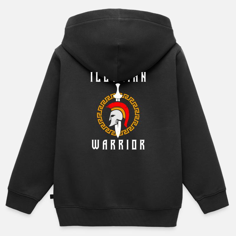 Albanie Illyrian Warrior Autochthonous Kosovar - Sweat Premium à capuche zippé enfant bio - noir