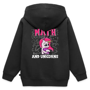 Math unicorn math nerd unicorns gift - Kids Premium Organic Zip-up Hoodie - black - Back - AI Model Kid Male (0cm)