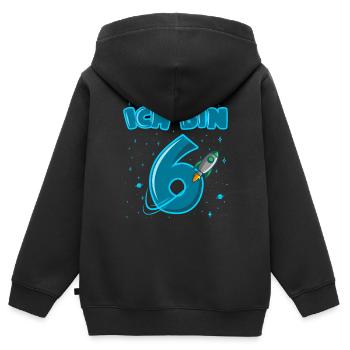 6. Geburtstag Rakete Weltraum Jungen 6 Jahre - Kinder Premium Organic Zip Hoodie - Schwarz - Hinten - AI Model Kid Male (0cm)