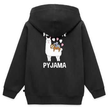 Pyjama Lama Pyjama paresseux alpaga - Sweat Premium à capuche zippé enfant bio - noir - Dos - AI Model Kid Male (0cm)