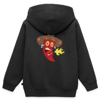 Chilli Kochen Koch - Kinder Premium Organic Zip Hoodie - Schwarz - Hinten - AI Model Kid Male (0cm)