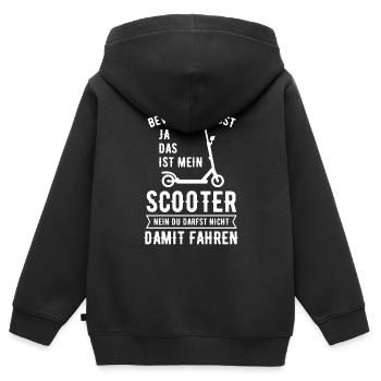 Bevor Du Fragst Ja Das Ist Mein Scooter E-Roller - Kinder Premium Organic Zip Hoodie - Schwarz - Hinten - AI Model Kid Male (0cm)
