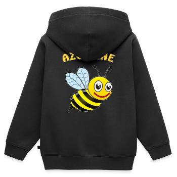BIENE AZUBIENE - Kinder Premium Organic Zip Hoodie - Schwarz - Hinten - AI Model Kid Male (0cm)