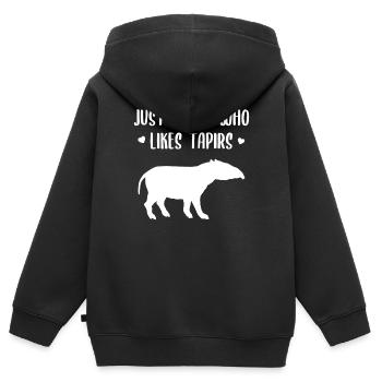 Juste une fille qui aime les tapirs disant un cadeau de tapir - Sweat Premium à capuche zippé enfant bio - noir - Dos - AI Model Kid Male (0cm)