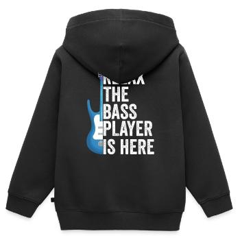 Bassspieler Bassist - Kinder Premium Organic Zip Hoodie - Schwarz - Hinten - AI Model Kid Male (0cm)