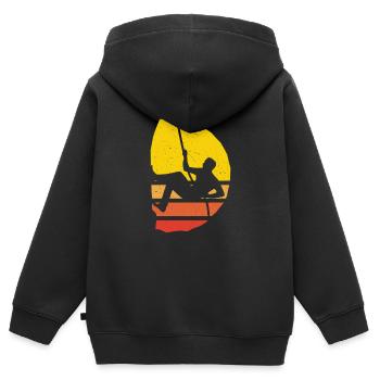 Climbing Fun Gift - Kids Premium Organic Zip-up Hoodie - black - Back - AI Model Kid Male (0cm)