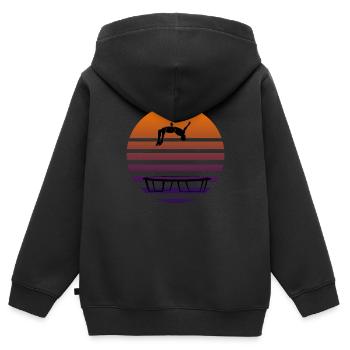 trampoline - Sweat Premium à capuche zippé enfant bio - noir - Dos - AI Model Kid Male (0cm)