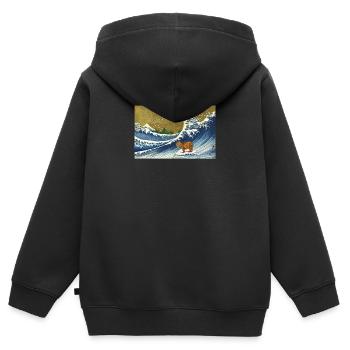 Capybara - Kinder Premium Organic Zip Hoodie - Schwarz - Hinten - AI Model Kid Male (0cm)