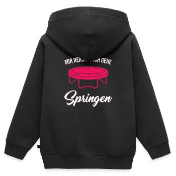 Mir reicht's Ich Gehe Springen Trampolin Jumping - Kinder Premium Organic Zip Hoodie - Schwarz - Hinten - AI Model Kid Male (0cm)