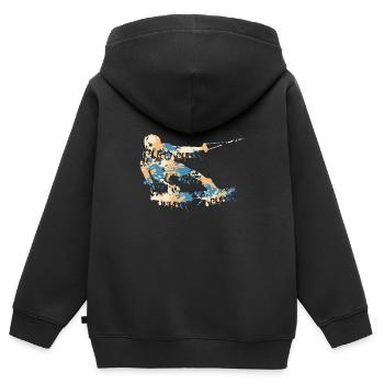 Splash de wakeboard - Sweat Premium à capuche zippé enfant bio - noir - Dos - AI Model Kid Male (0cm)