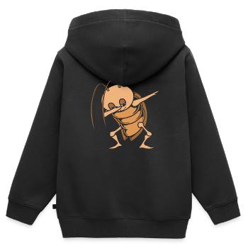 Kakerlake - Kinder Premium Organic Zip Hoodie - Schwarz - Hinten - AI Model Kid Male (0cm)