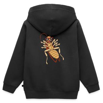 Kakerlake - Kinder Premium Organic Zip Hoodie - Schwarz - Hinten - AI Model Kid Male (0cm)