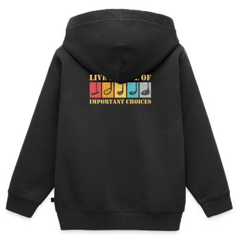 La vie est pleine de choix importants. - Sweat Premium à capuche zippé enfant bio - noir - Dos - AI Model Kid Male (0cm)