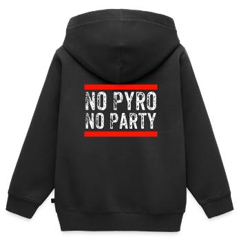 No Pyro No Party - Sweat Premium à capuche zippé enfant bio - noir - Dos - AI Model Kid Male (0cm)