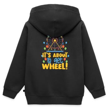 Cadeau de grande roue - Sweat Premium à capuche zippé enfant bio - noir - Dos - AI Model Kid Male (0cm)