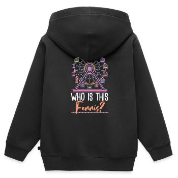 Idée cadeau grande roue - Sweat Premium à capuche zippé enfant bio - noir - Dos - AI Model Kid Male (0cm)