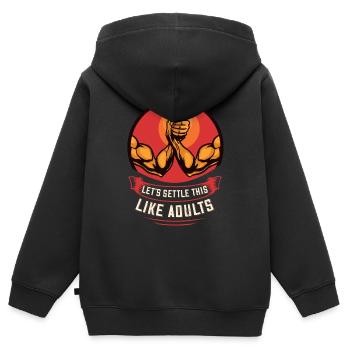 Bras de fer bras de fer bras de fer lutteur bras - Sweat Premium à capuche zippé enfant bio - noir - Dos - AI Model Kid Male (0cm)
