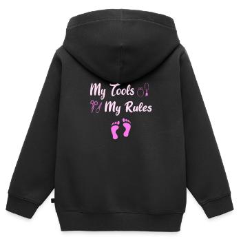 Soin des pieds Soin des ongles - Sweat Premium à capuche zippé enfant bio - noir - Dos - AI Model Kid Male (0cm)