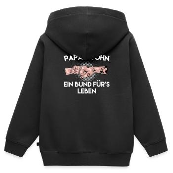 Papa Vater Sohn Danke Stolzer Idee Geschenk Spruch - Kinder Premium Organic Zip Hoodie - Schwarz - Hinten - AI Model Kid Male (0cm)