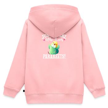 Sittich - Kinder Premium Organic Zip Hoodie - Rosa - Hinten - AI Model Kid Female (0cm)
