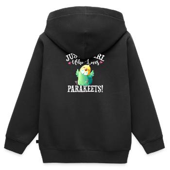Perruche - Sweat Premium à capuche zippé enfant bio - noir - Dos - AI Model Kid Male (0cm)