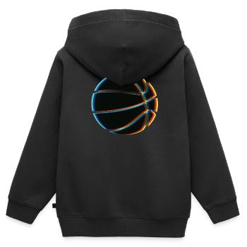 Surreale Magischer Basketball - Kinder Premium Organic Zip Hoodie - Schwarz - Hinten - AI Model Kid Male (0cm)
